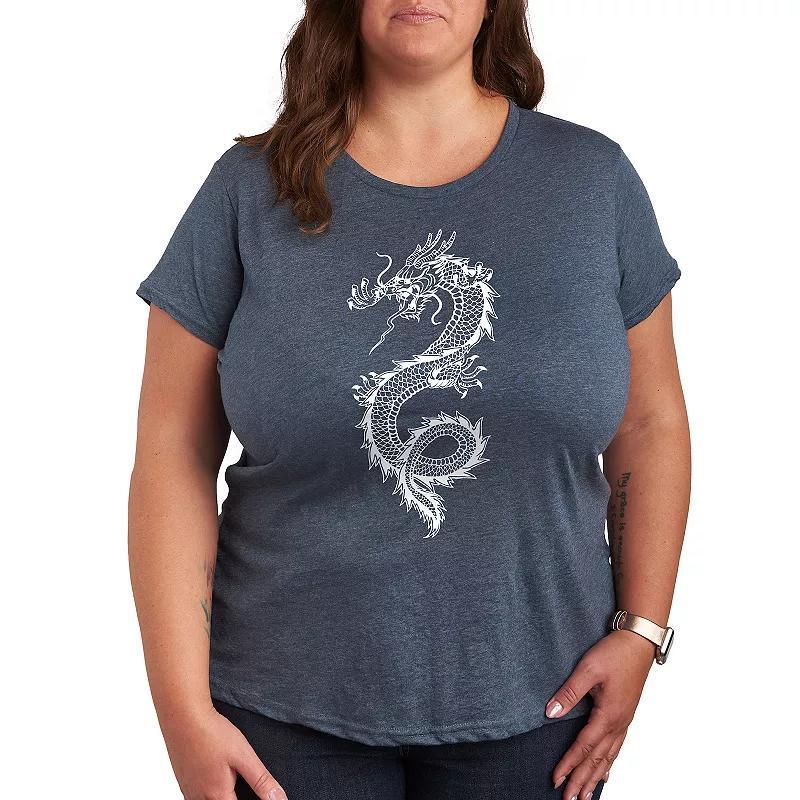 Plus Chinese Dragon Graphic Tee, Womens Product Image