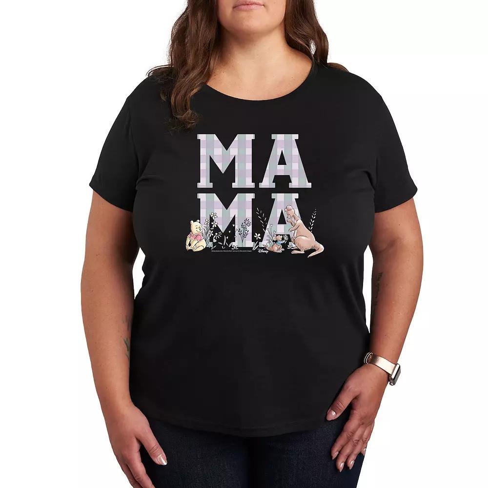 Disneys Winnie The Pooh Kanga, Roo & Pooh Plus Size Mama Grid Graphic Tee, Womens Product Image