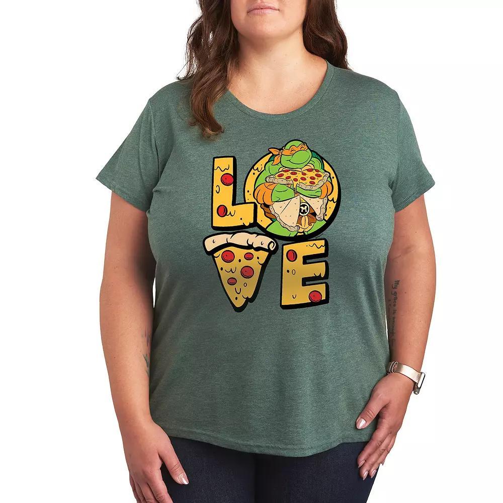 Plus Size Teenage Mutant Ninja Turtles Love Graphic Tee, Womens Grey Gray Product Image