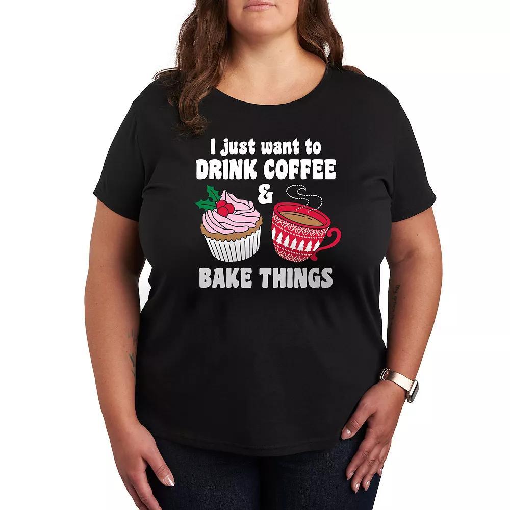Plus Drink Coffee Bake Things Graphic Tee, Womens Product Image