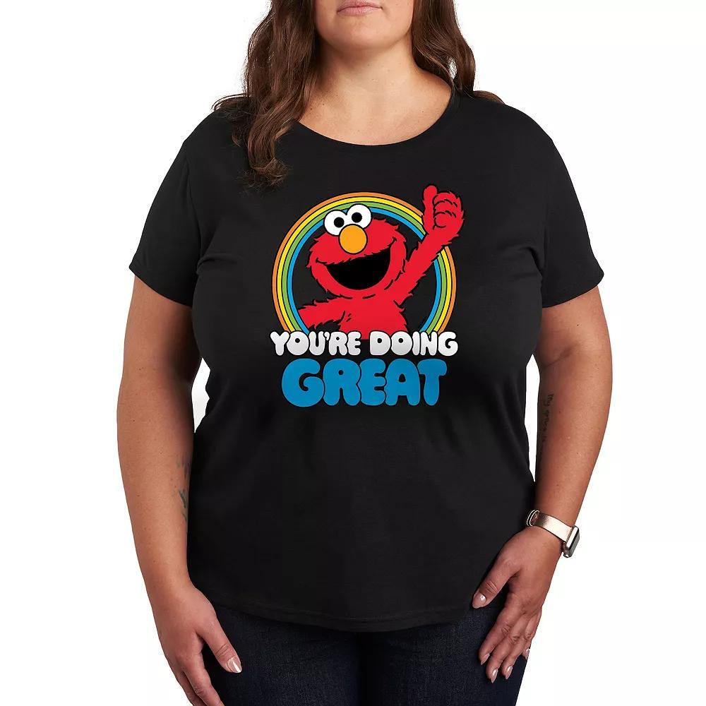 Plus Sesame Street Youre Doing Great Graphic Tee, Womens Grey Gray Product Image
