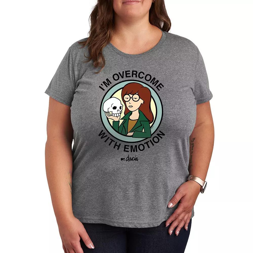 Plus Daria Im Overcome With Emotion Graphic Tee, Womens Grey Gray Product Image