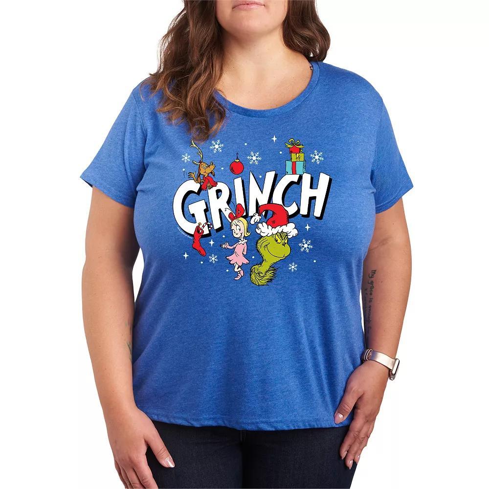 Plus Size Dr. Seuss Grinch Group Graphic Tee, Women's, Size: 3XL, Grey Green Product Image