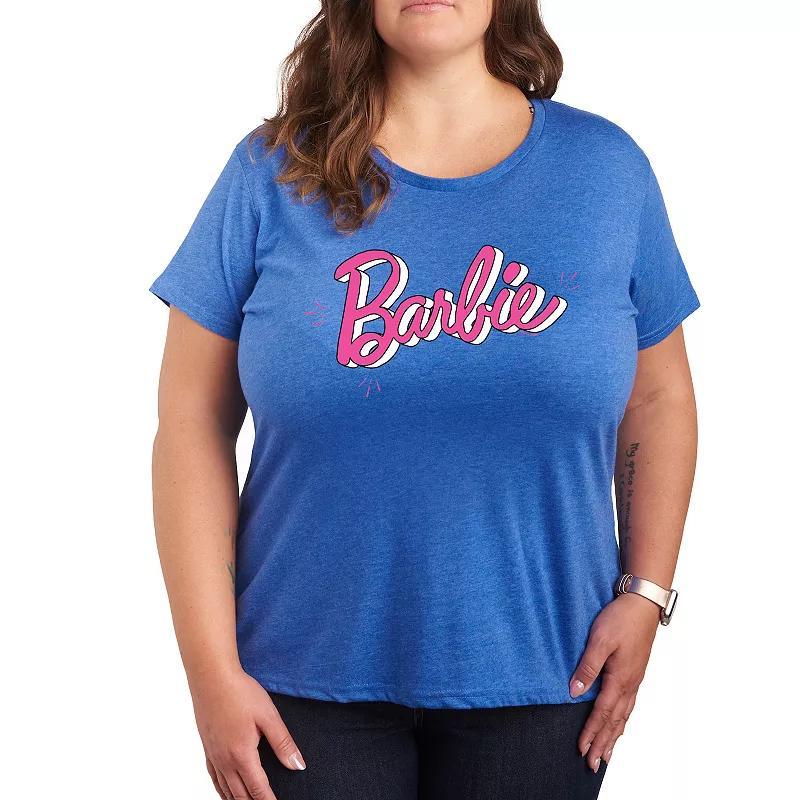 Plus Size Game Day Football Graphic Tee, Womens Grey Royal Blue Product Image