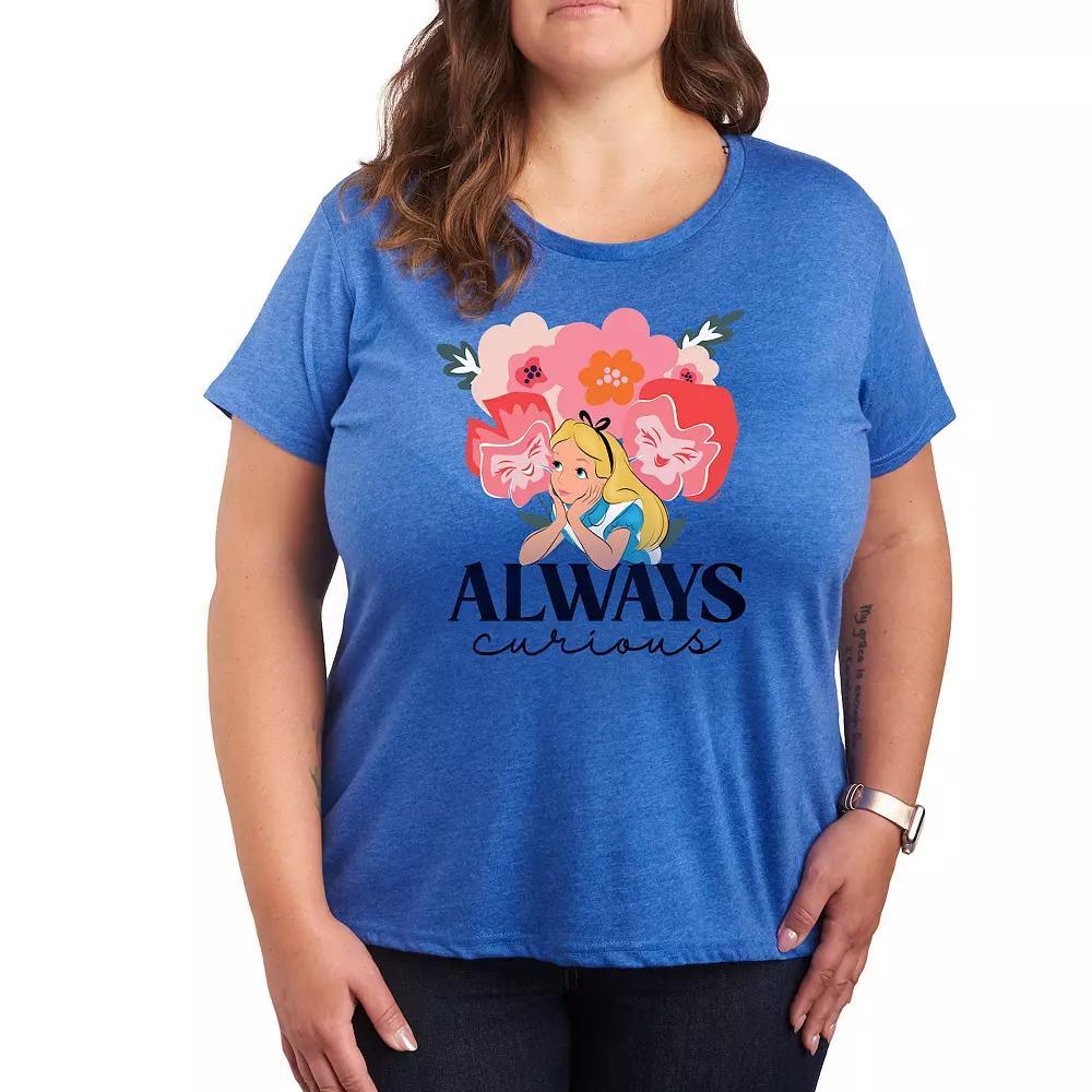 Plus Planet Earth Character Graphic Tee, Womens Grey Gray Product Image