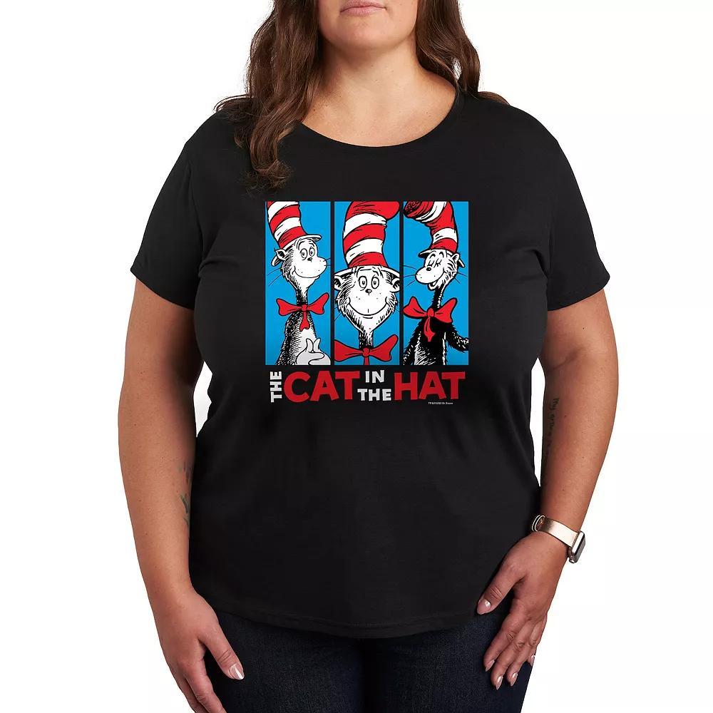 Plus Dr. Seuss Cat In The Hat Graphic Tee, Womens Heather Grey Product Image