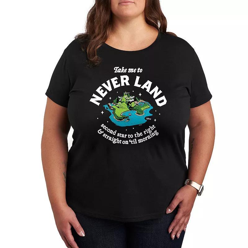 Disneys Peter Pan Plus Take Me To Never Land Graphic Tee, Womens Blue Product Image