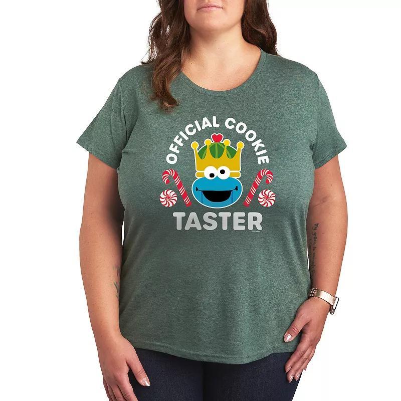Plus Floral Bundles Graphic Tee, Womens Grey Green Product Image