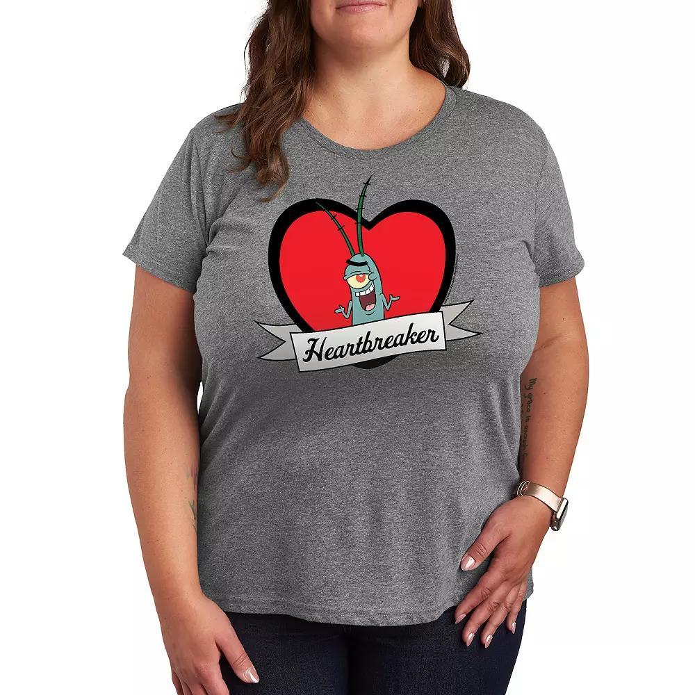 Plus Barbie Team Santa Graphic Tee, Womens Grey Gray Product Image