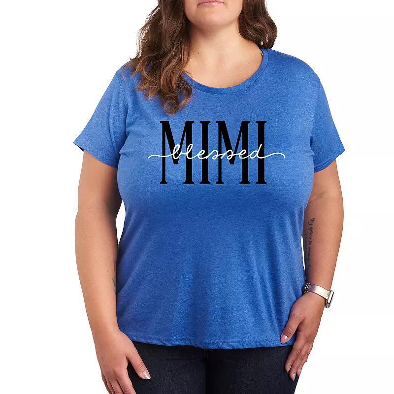 Plus Blessed Mimi Graphic Tee, Womens Grey Gray Product Image