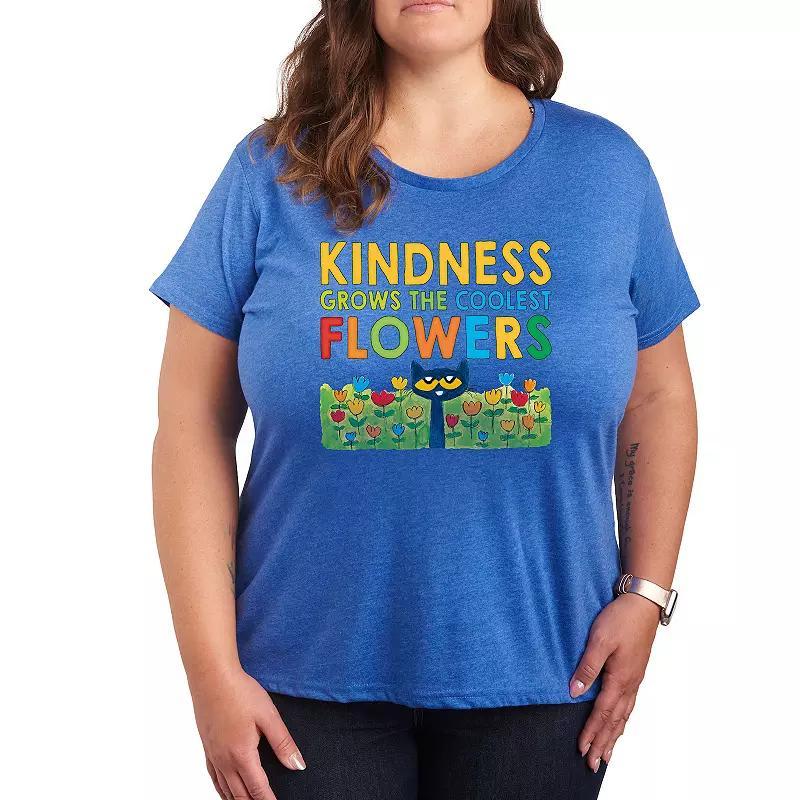 Plus Dandelion Graphic Tee, Womens Grey Blue Product Image