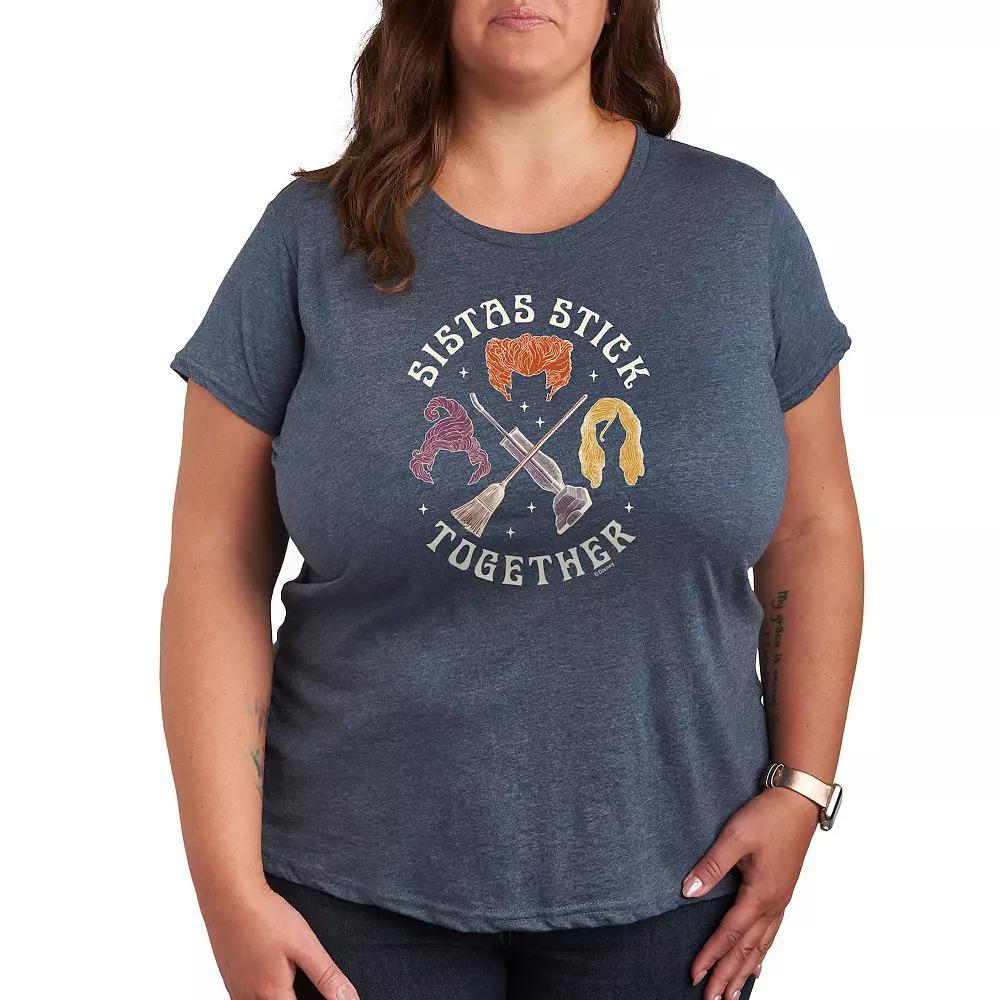 Plus Size Dandelion Hearts Graphic Tee, Womens Grey Blue Product Image