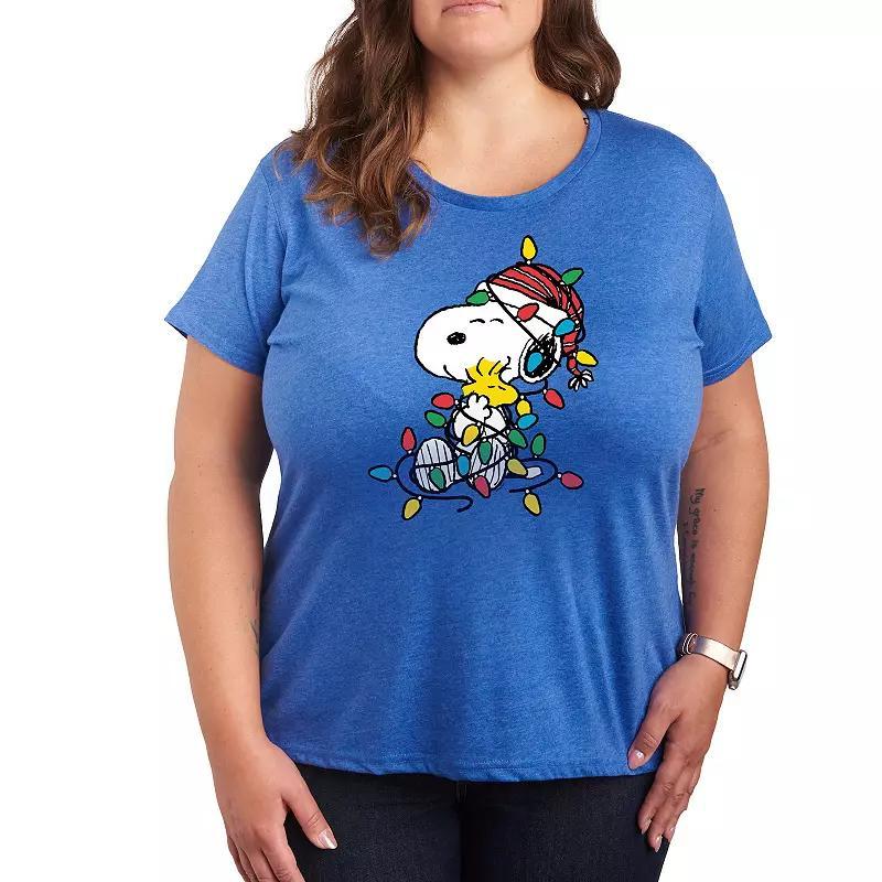 Plus Mushroom Heart Graphic Tee, Womens Grey Gray Product Image