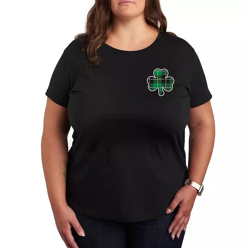 Plus Plaid Shamrock Graphic Tee, Womens Product Image
