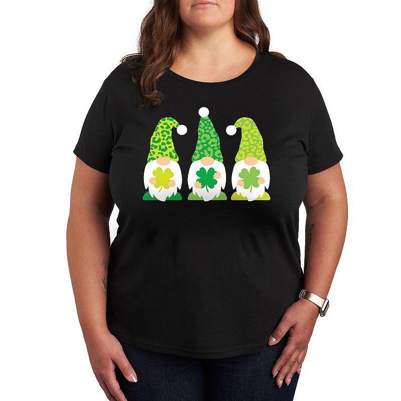 Plus St. Patrick's Day Gnomes Graphic Tee, Women's, Size: 4XL, Heather Grey Product Image