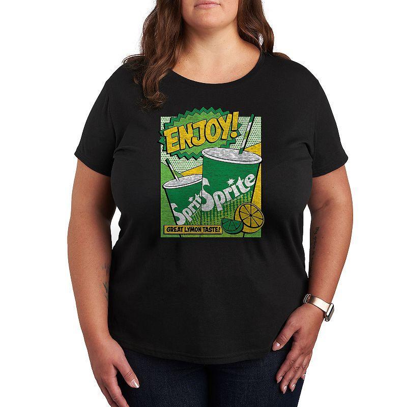 Plus Sprite Pop Art Graphic Tee, Womens Grey Gray Product Image