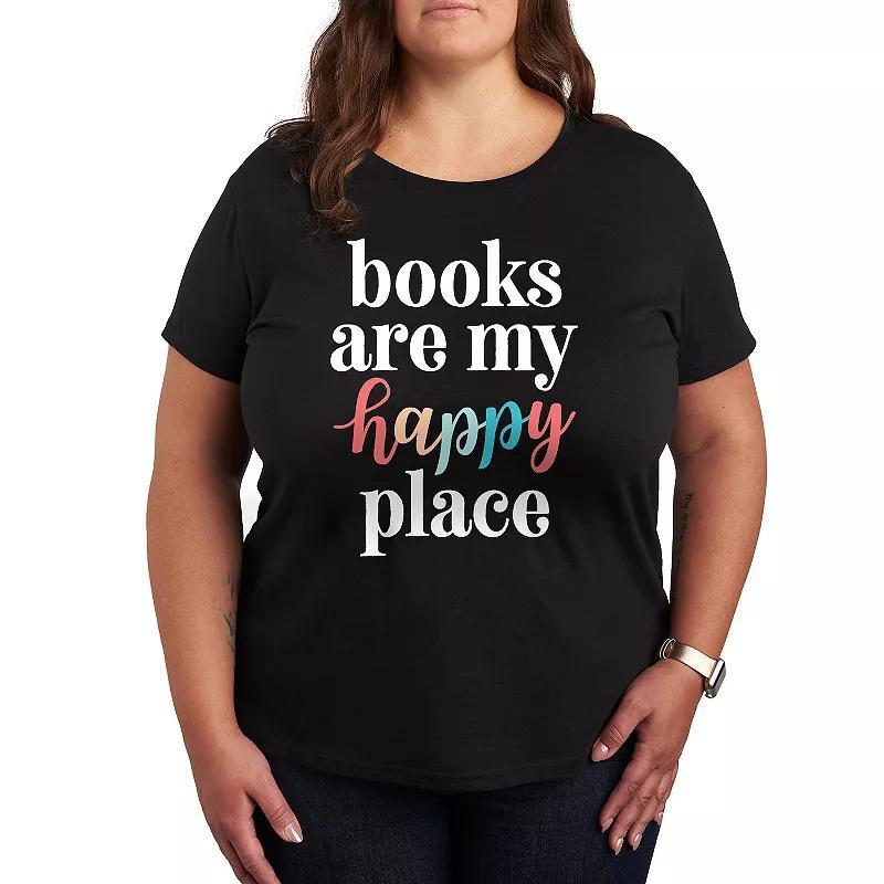 Plus Books Are My Happy Place Graphic Tee, Womens Product Image