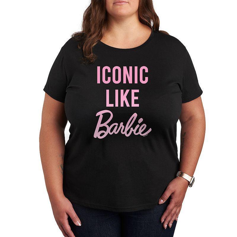 Plus Barbie Iconic Graphic Tee, Womens Heather Grey Product Image