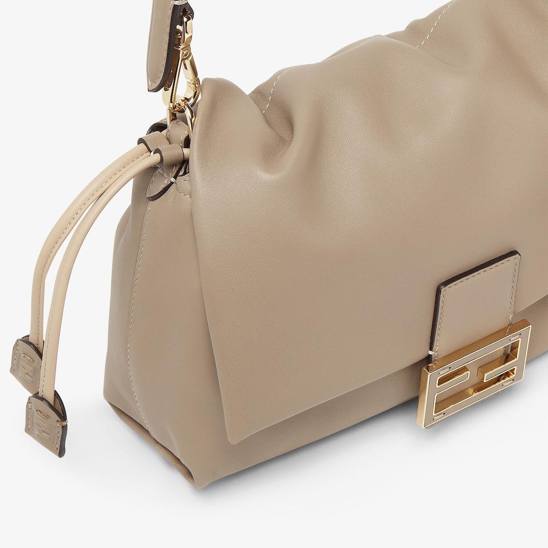 Mamma Baguette MediumDove gray nappa leather bag Product Image