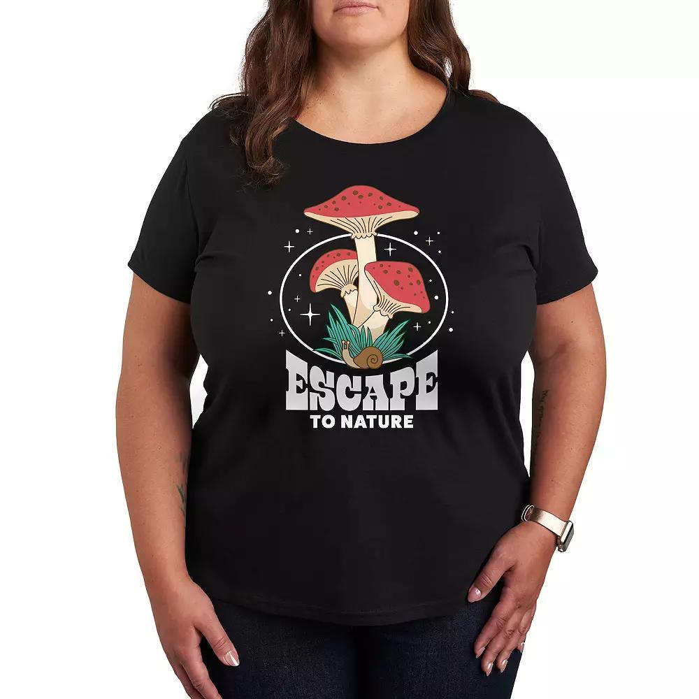 Plus Escape To Nature Graphic Tee, Women's, Size: 3XL, Black Product Image