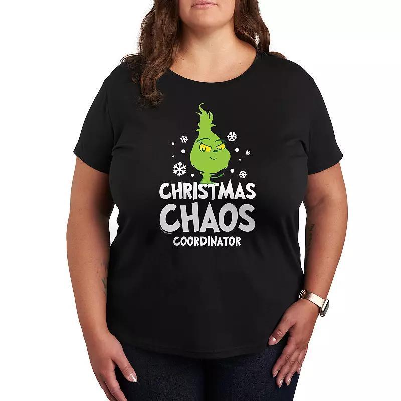 Plus Gnome with Coffee and Books Graphic Tee, Womens Heather Grey Product Image