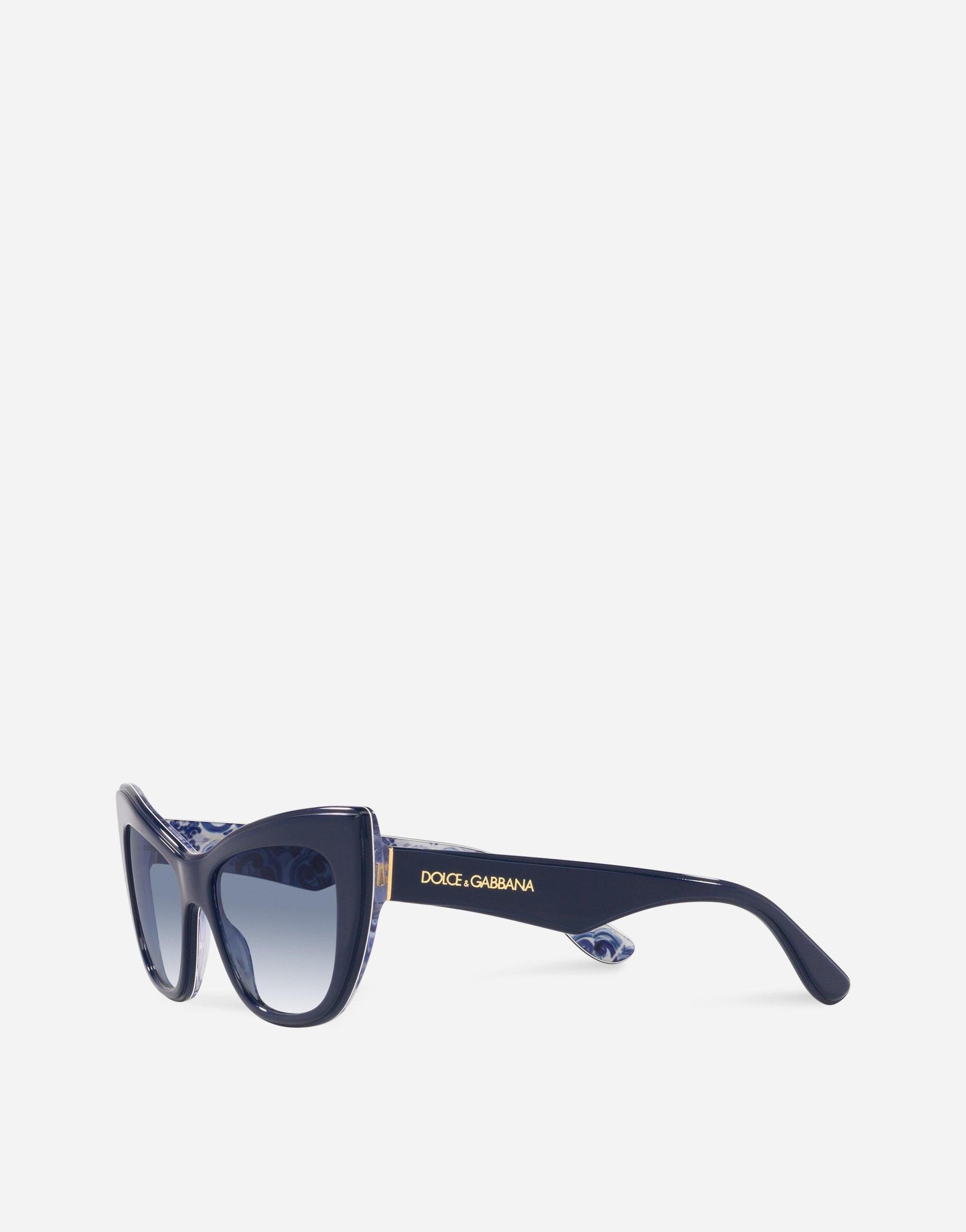 DOLCE & GABBANA New Print Sunglasses In Blue Nevy On Maiolica Product Image