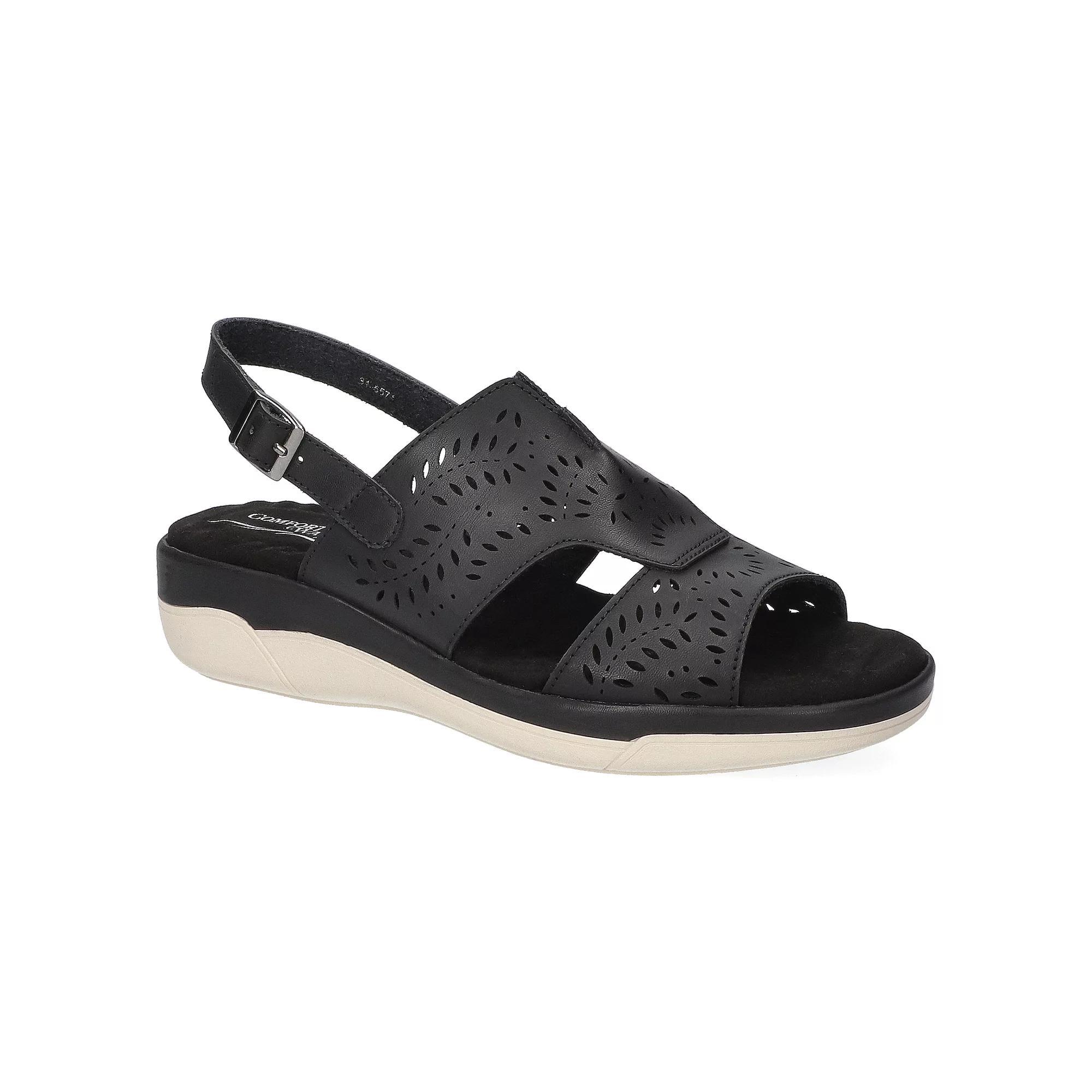 Easy Street Primrose Women's Comfort Platform Slingback Sandals, Size: 11, Black Product Image