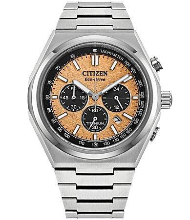 Citizen Mens Eco WR100 Chronograph Titanium Bracelet Watch Product Image