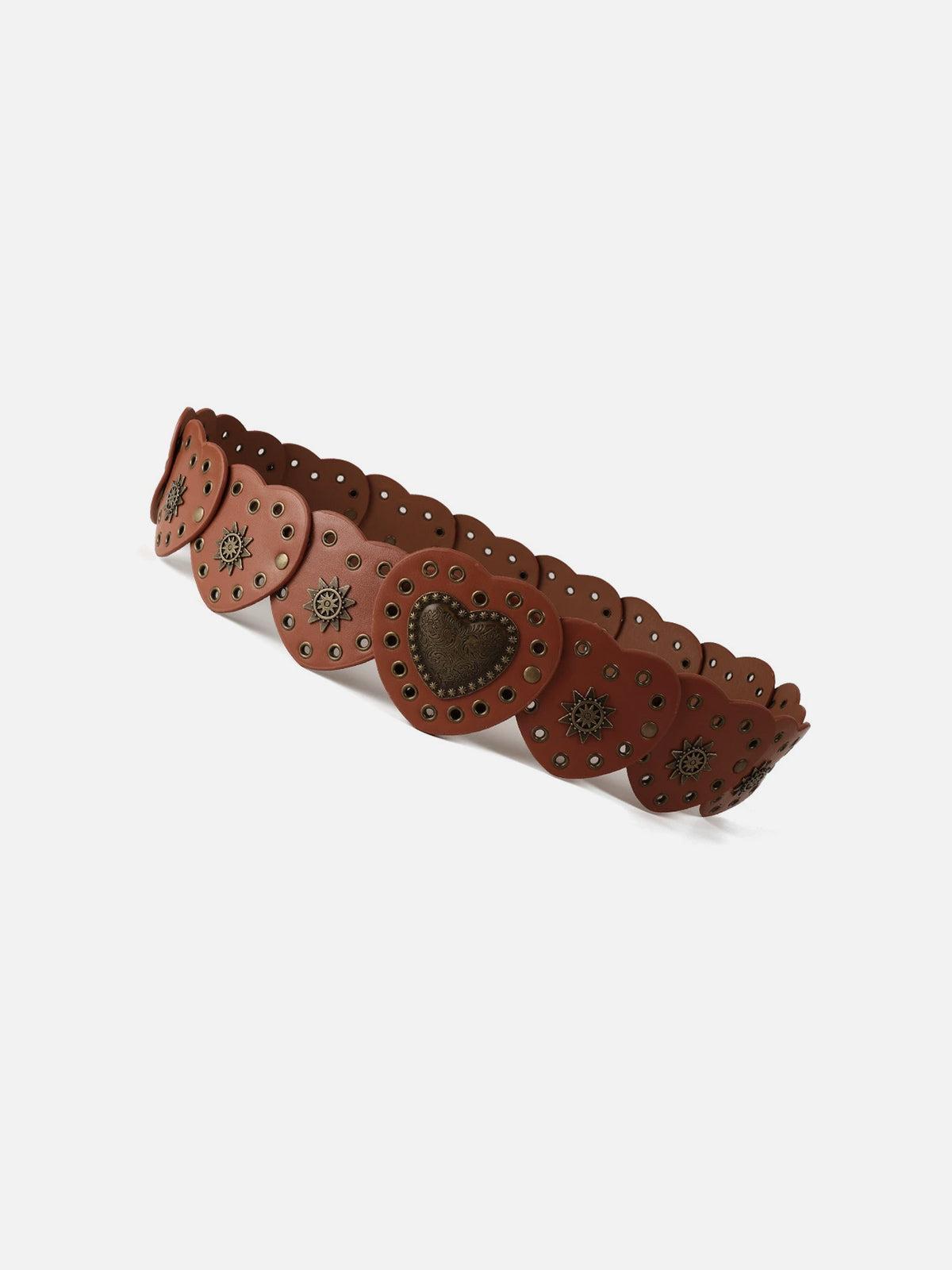 Vintage Heart Rivet Belt Female Product Image