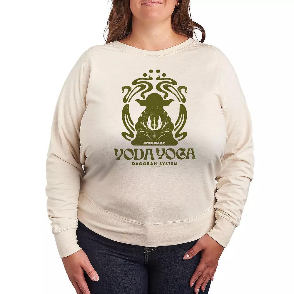 Plus Size Star Wars Yoda Yoga French Terry Long Sleeve Tee, Womens Product Image