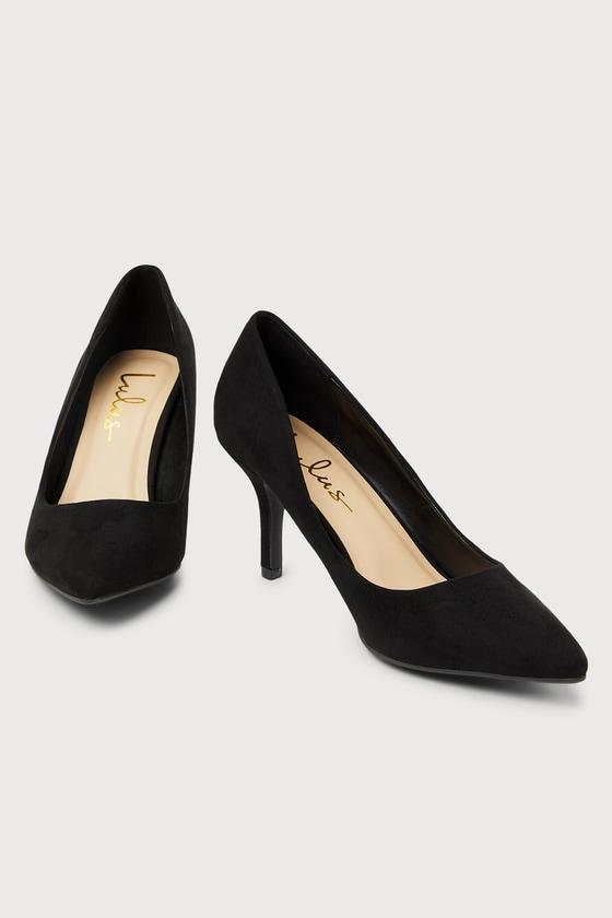 Mariee Black Suede Pointed-Toe Pumps Product Image