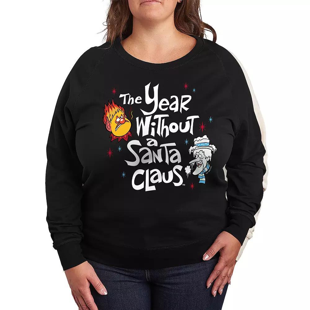 Plus Size The Year Without a Santa Claus Heat Miser And Snow Miser French Terry Long Sleeve Tee, Womens Product Image