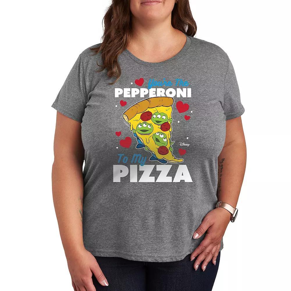 Disney / Pixars Toy Story Plus Pepperoni To My Pizza Graphic Tee, Womens Grey Gray Product Image