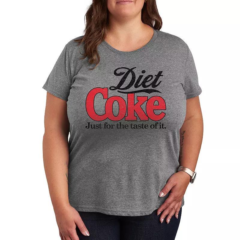 Plus Diet Coke Retro Logo Graphic Tee, Womens Grey Gray Product Image