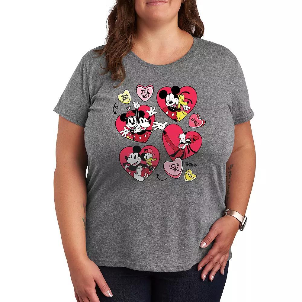 Plus Mickeys Bee Graphic Tee, Womens Grey Gray Product Image