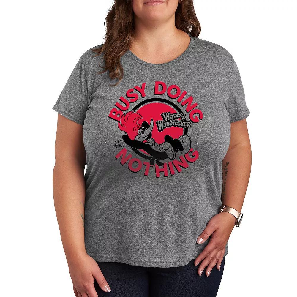 Plus Cat Outlines Graphic Tee, Womens Grey Dark Red Product Image