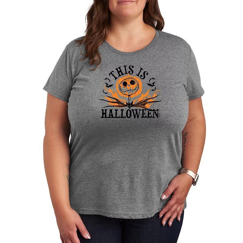 Disneys Villains V For Valentine Plus Graphic Tee, Womens Grey Gray Product Image