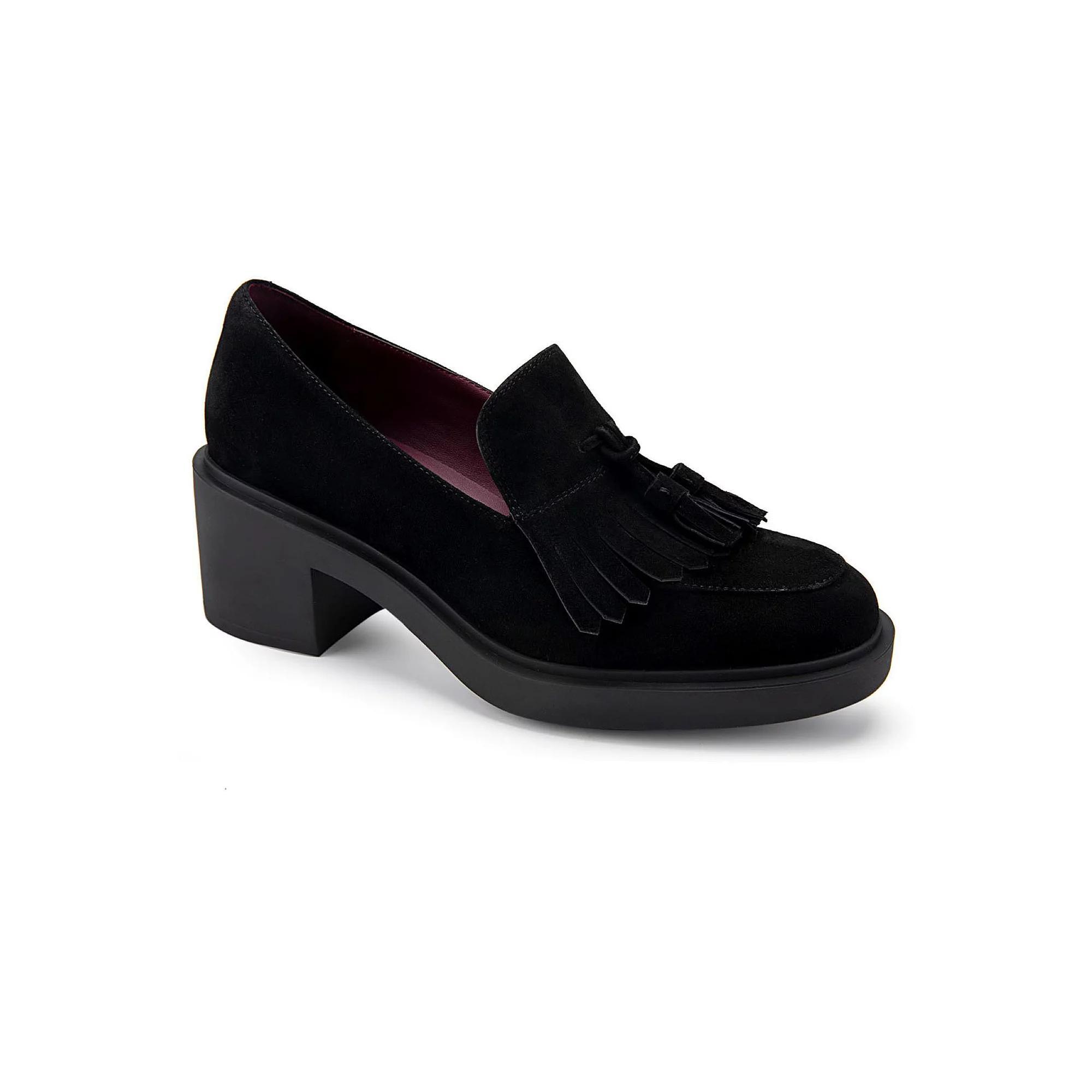 Aerosoles Gibes Women's Heeled Loafers, Size: 7, Black Suede Product Image