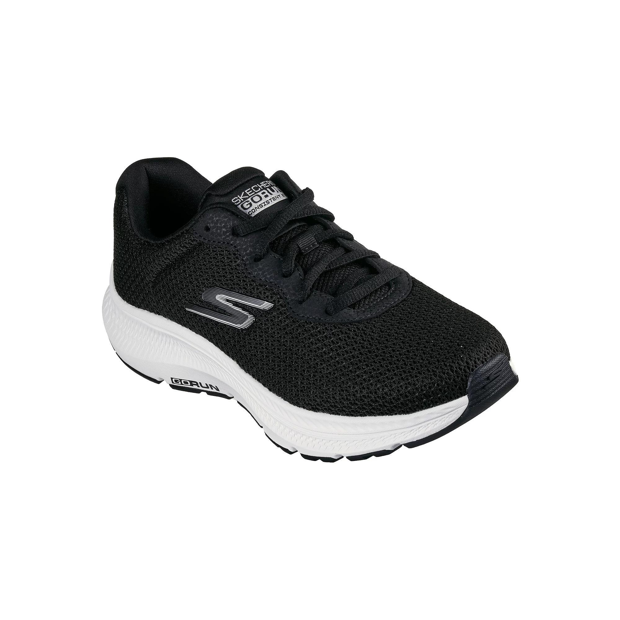 Skechers GO RUN Consistent™ 2.0 Engaged Women's Athletic Shoes, Size: 5.5, Black White Product Image