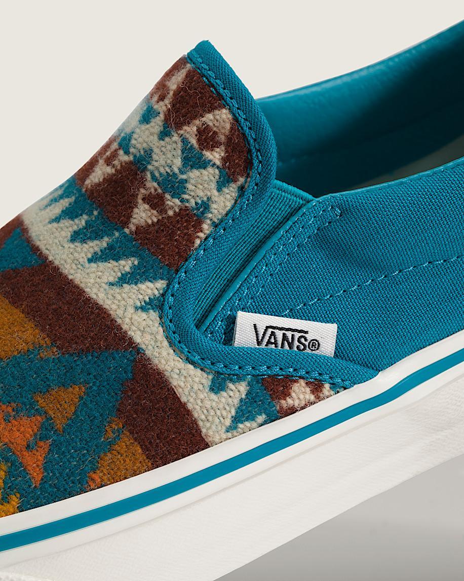 Van Doren Approved X All Nations Classic Slip-On Shoe in Turquoise Blue| Vans US Product Image