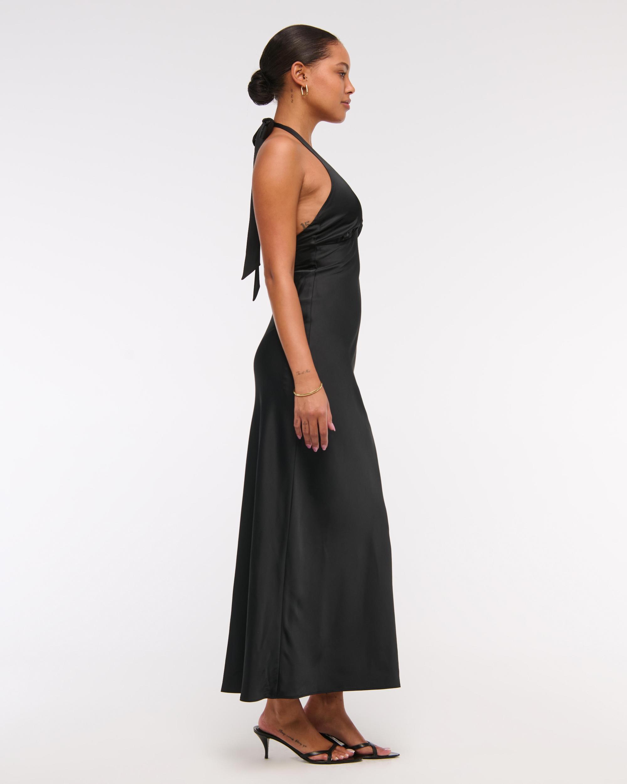 The A&F Julia Slip Halter Maxi Dress Product Image