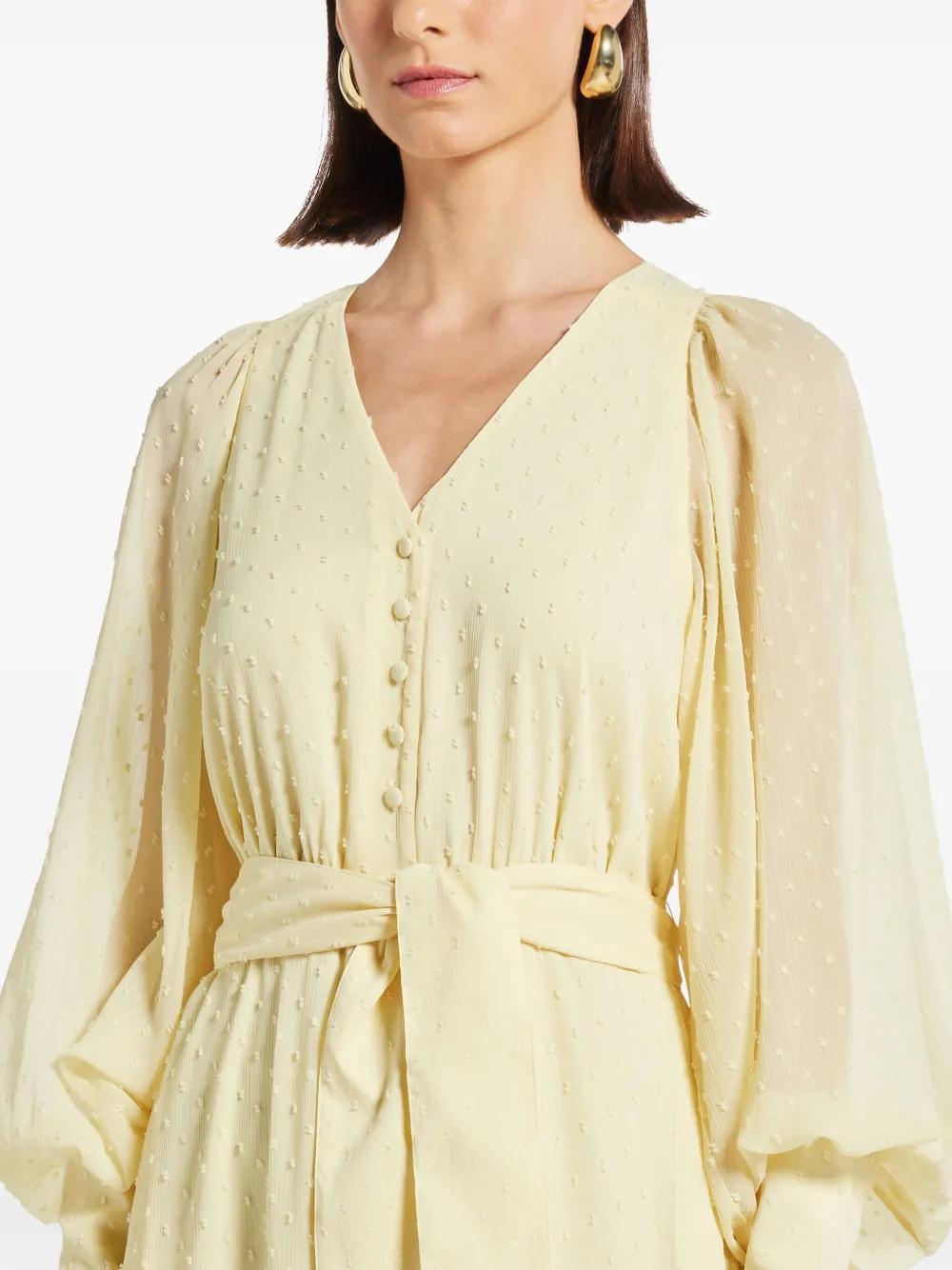 belted V-neck maxi dress Product Image