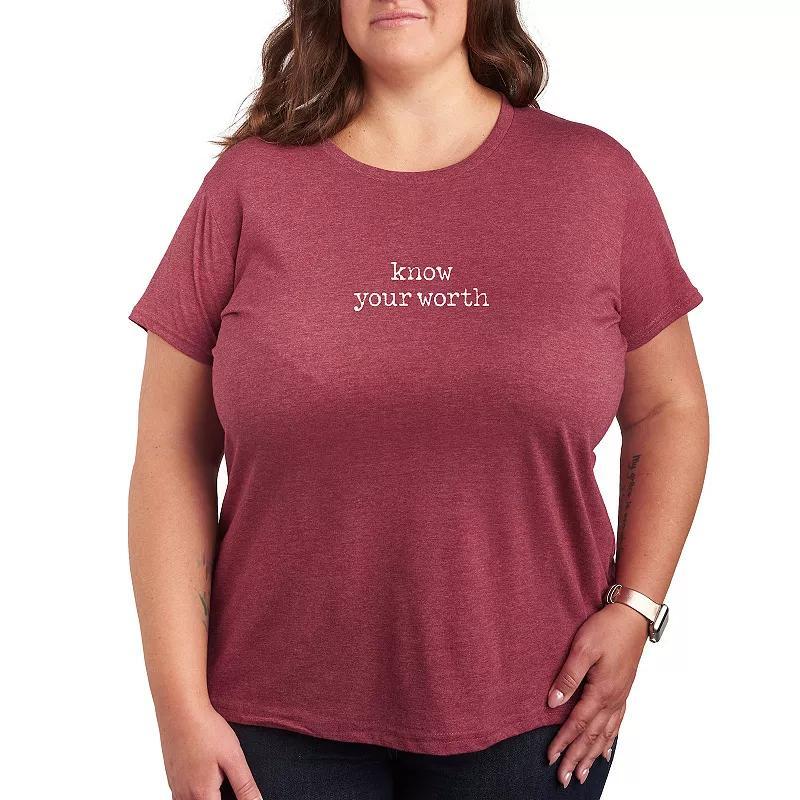 Plus The Lake Is Calling Graphic Tee, Womens Grey Dark Red Product Image