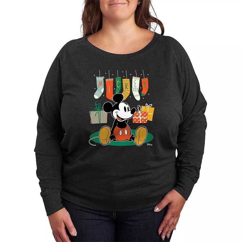 Plus Size Pokemon Sparkle Badges French Terry Long Sleeve Tee, Womens Heather Grey Product Image