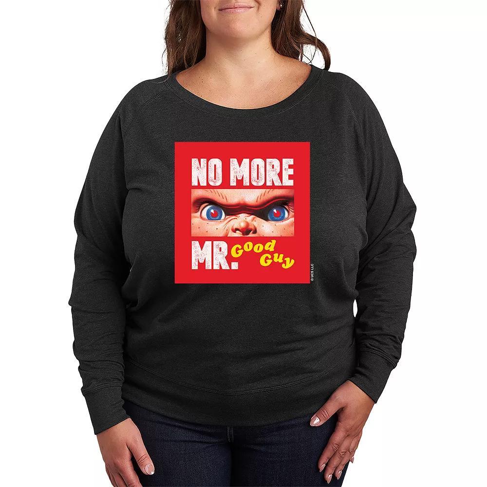 Disneys Lilo & Stitch Plus Size Halloween Ghosts French Terry Long Sleeve Tee, Womens Heather Grey Product Image