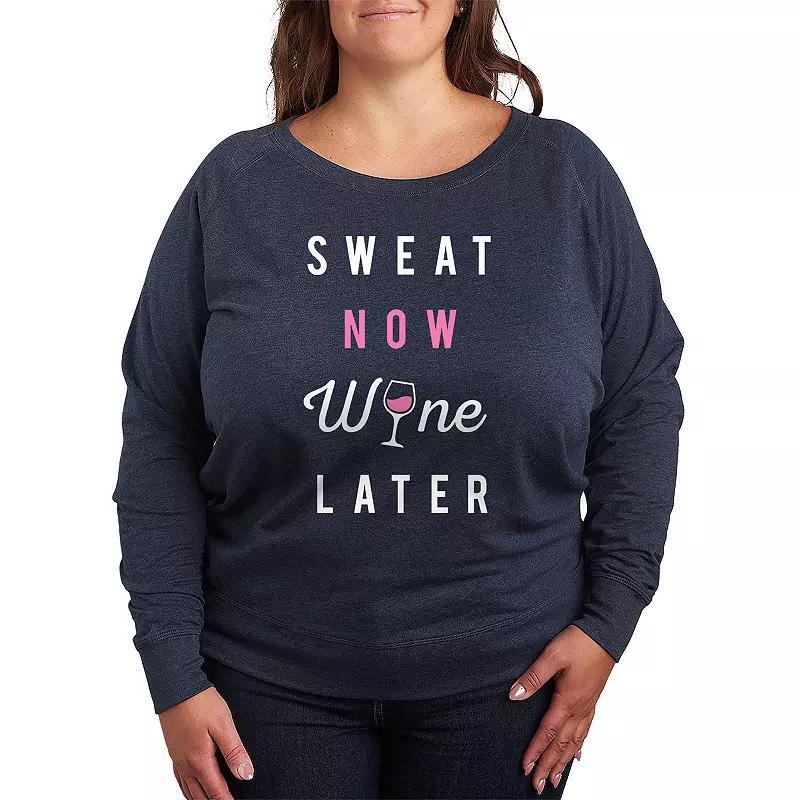 Plus Size Dr. Seuss The Grinch Many Mood French Terry Long Sleeve Tee, Womens Grey Blue Product Image