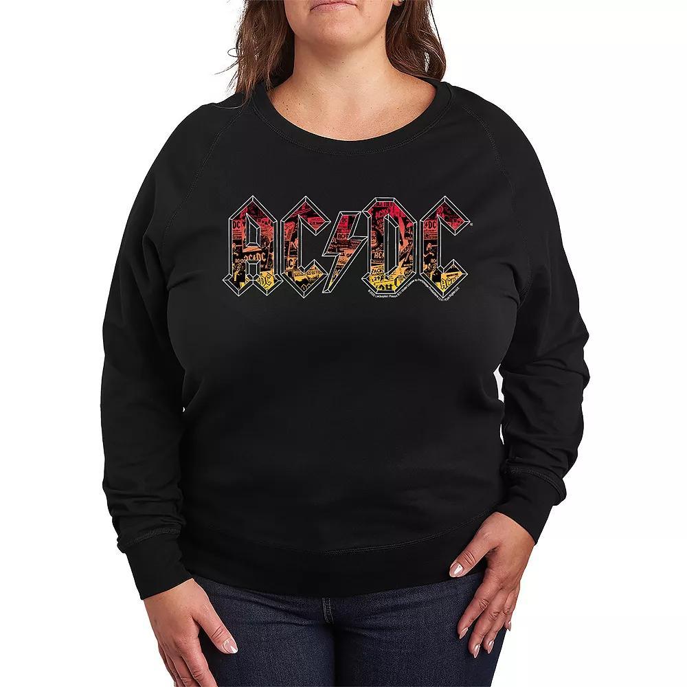 Plus Size ACDC Logo French Terry Long Sleeve Tee, Womens Product Image