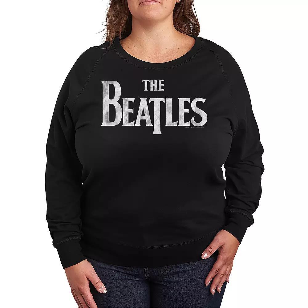 Plus Size The Beatles Logo French Terry Long Sleeve Tee, Womens Product Image