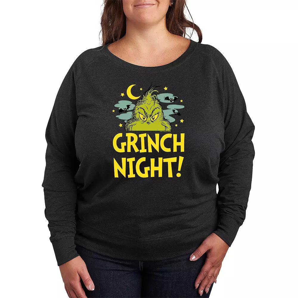 Disneys Lilo & Stitch Plus Size Halloween Ghosts French Terry Long Sleeve Tee, Womens Heather Grey Product Image