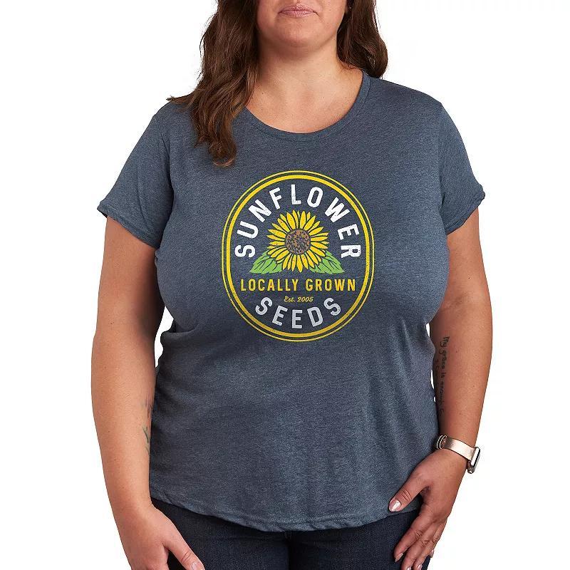 Plus Peanuts Christmas Art Graphic Tee, Womens Grey Blue Product Image